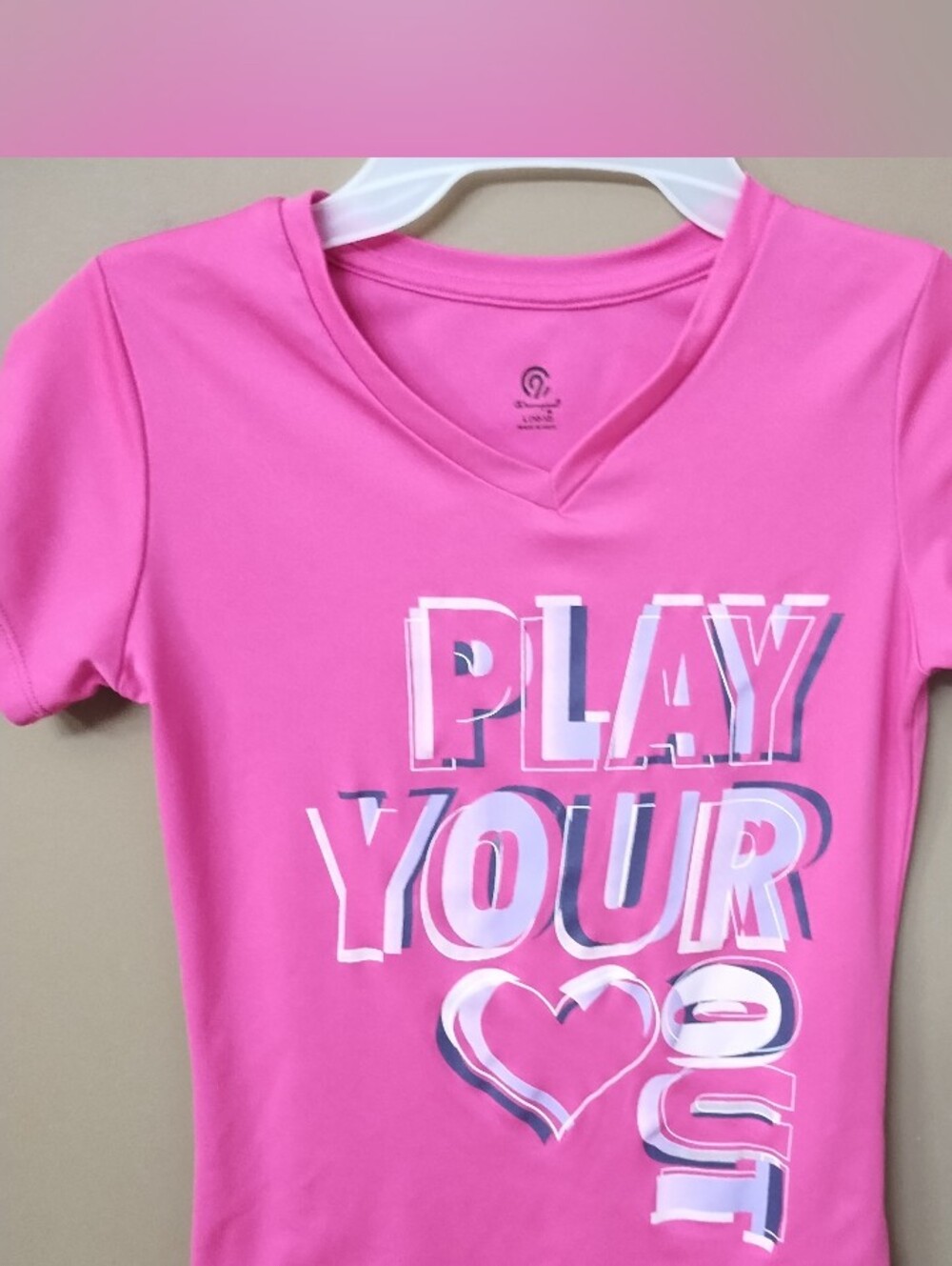 Girls Champion Shirt Large Pink Top‎ Cat1